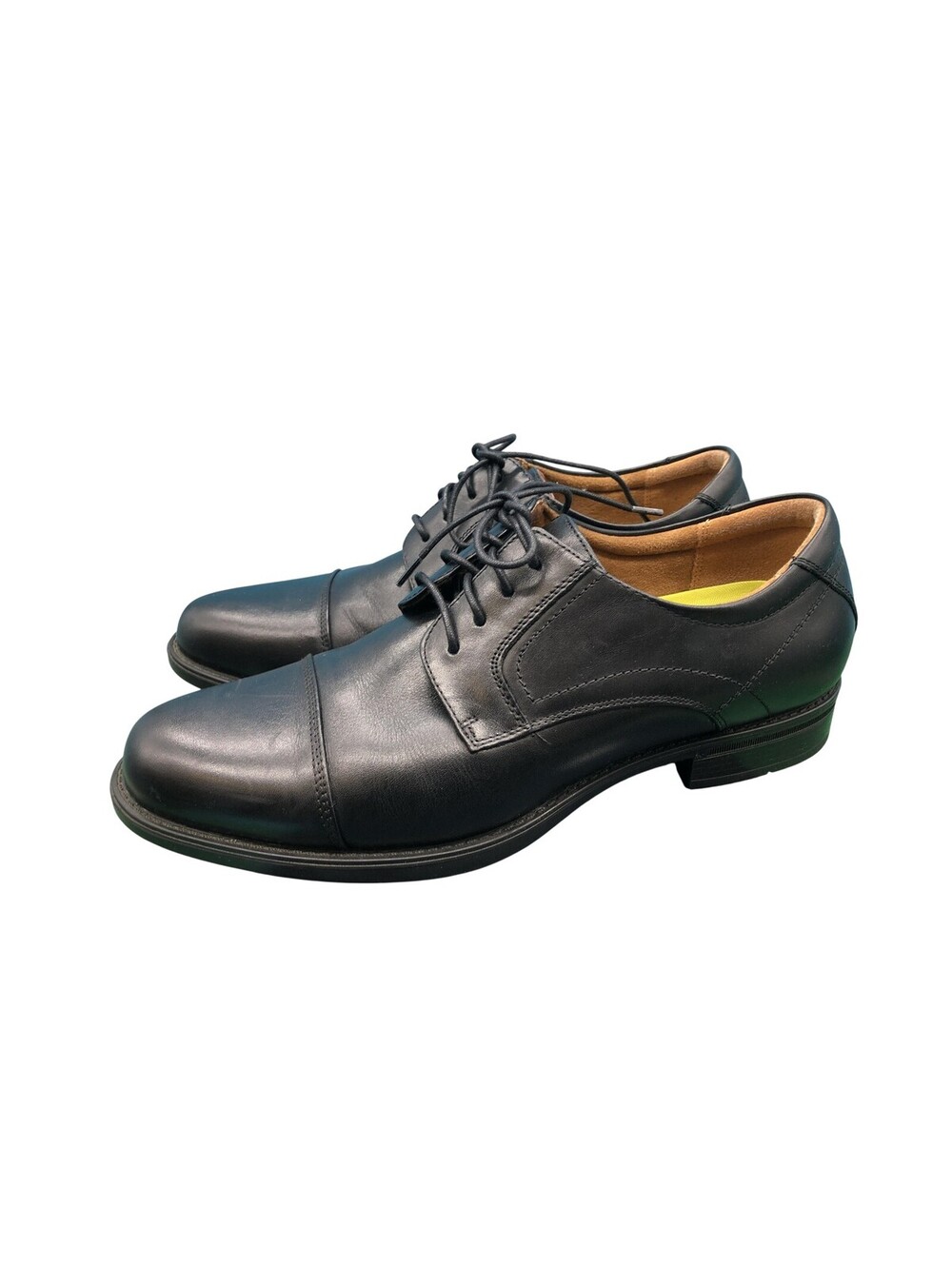 Florsheim Center Cap Ox Shoes Mens Size 10 Black Leather Comfortech Dress Derby